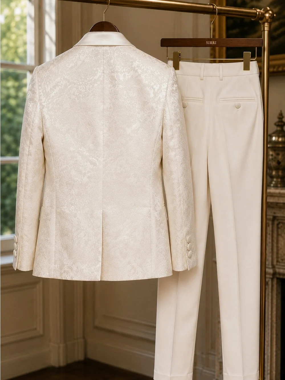 SIRRI Boys Ivory Jacquard 5 Piece Tuxedo Suit Age 11 Wedding Communion Formal